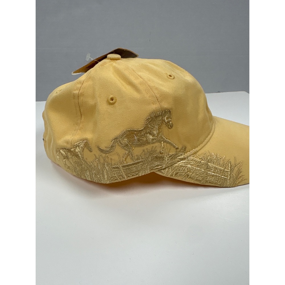 Dri Duck Wildlife Series Horse Embroidered Baseball Cap Yellow Adjustable NWT
